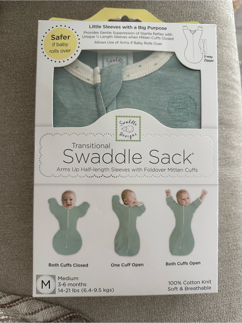 Swaddle Designs Transitional Swaddle Sack - Sage NEW